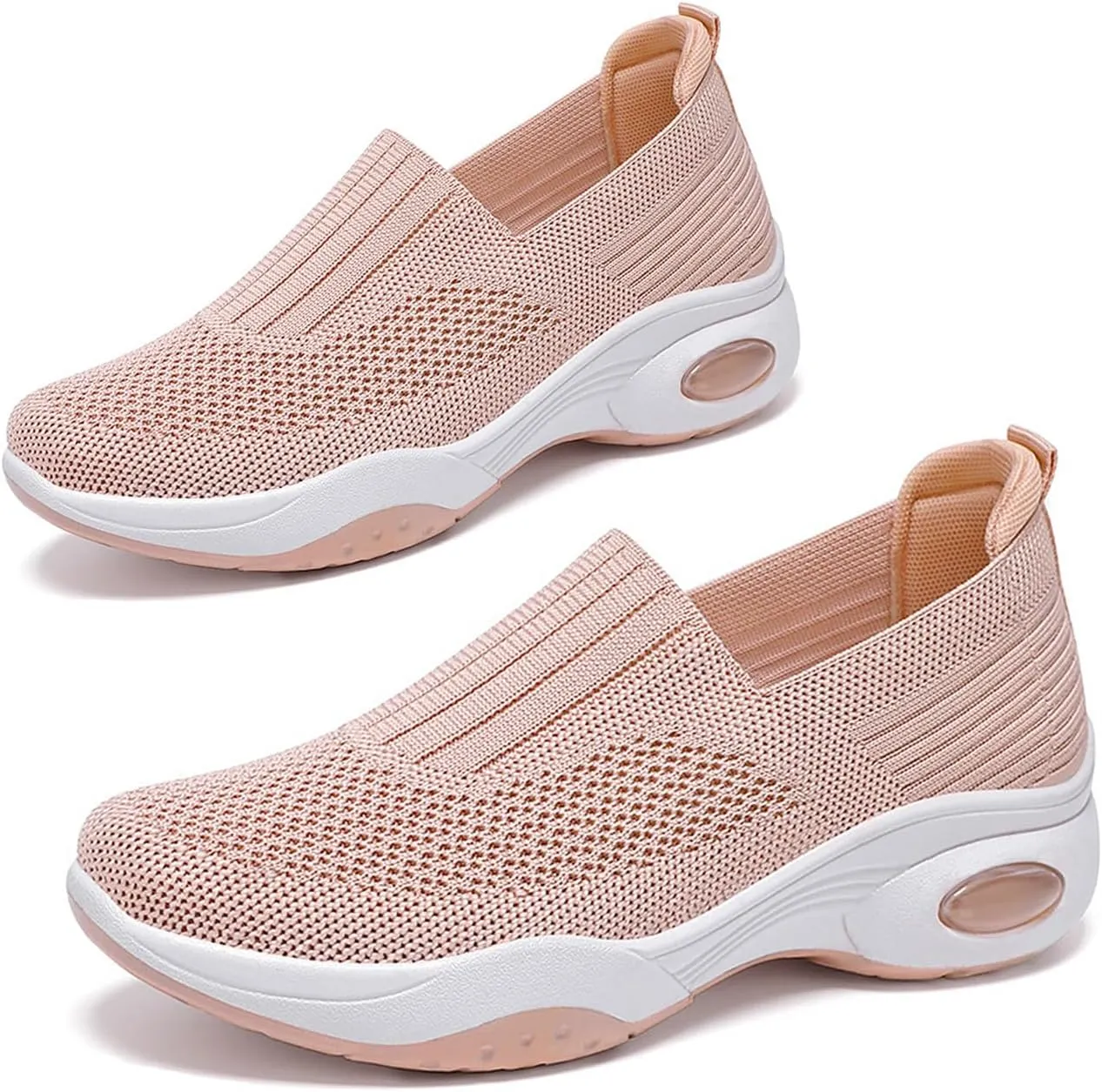 Aceptolcom Women Walking Shoes Sock Sneakers Slip-On Breathable Mesh Trainers Women's Comfortable Casual Ladies Air Cushion Athletic Shoes Running Jogging Shoes