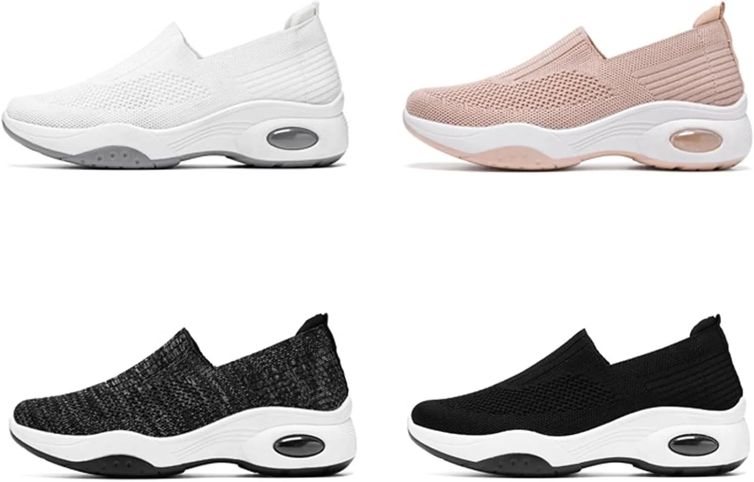 Aceptolcom Women Walking Shoes Sock Sneakers Slip-On Breathable Mesh Trainers Women's Comfortable Casual Ladies Air Cushion Athletic Shoes Running Jogging Shoes