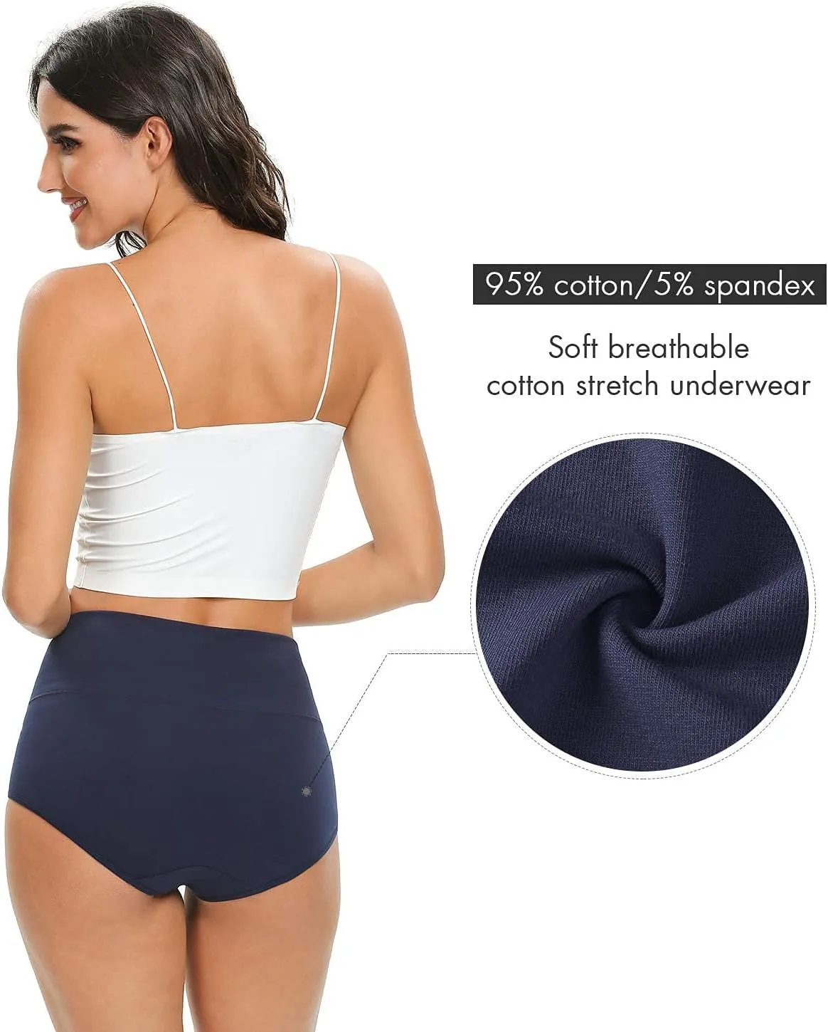 Altheanray Womens Underwear Cotton Briefs - High Waist Tummy Control Panties for Women Postpartum Underwear Soft