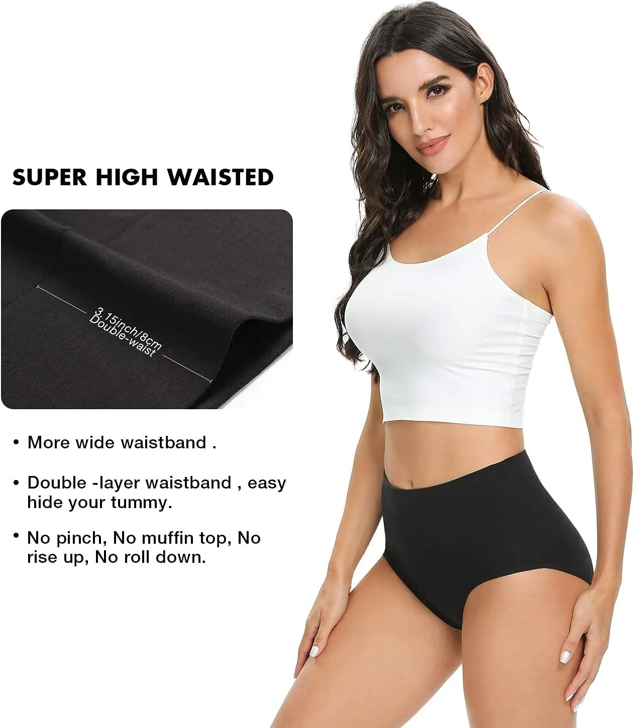 Altheanray Womens Underwear Cotton Briefs - High Waist Tummy Control Panties for Women Postpartum Underwear Soft
