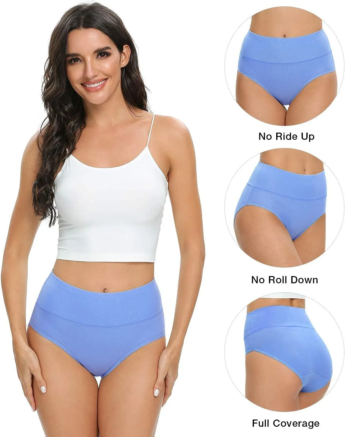 Altheanray Womens Underwear Cotton Briefs - High Waist Tummy Control Panties for Women Postpartum Underwear Soft