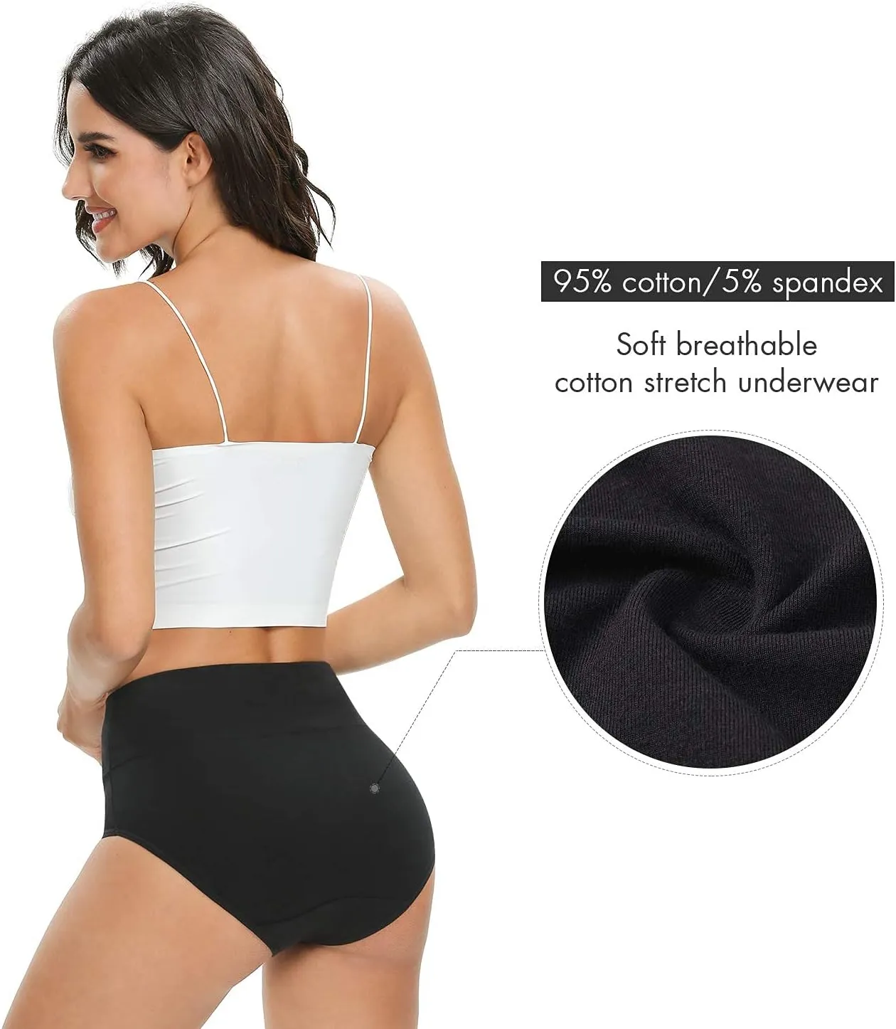 Altheanray Womens Underwear Cotton Briefs - High Waist Tummy Control Panties for Women Postpartum Underwear Soft