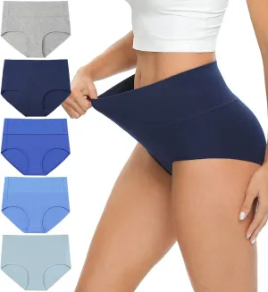 Altheanray Womens Underwear Cotton Briefs - High Waist Tummy Control Panties for Women Postpartum Underwear Soft