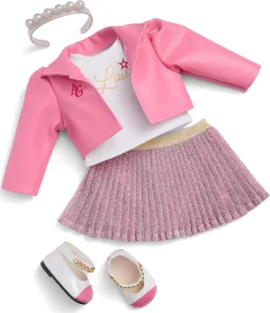 American Girl Truly Me 18-inch Doll Celebrity Chic Outfit with Jacket, Top, Skirt, Flats, and Ankle Straps, for Ages 6 