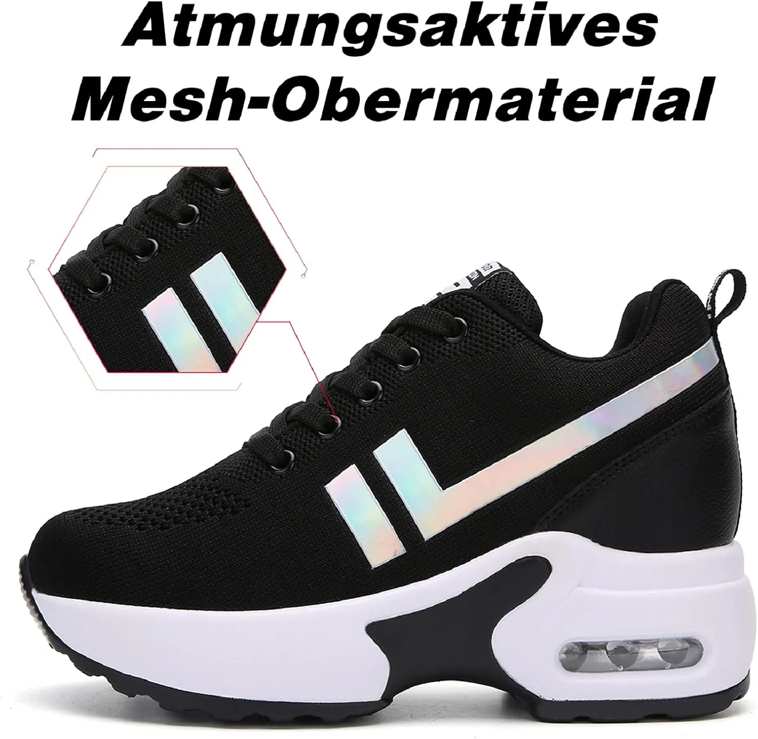 AONEGOLD Women's Wedge Sneakers Inner Heightening Walking Shoes Fashion Breathable Lightweight Air Cushion Casual Sneakers