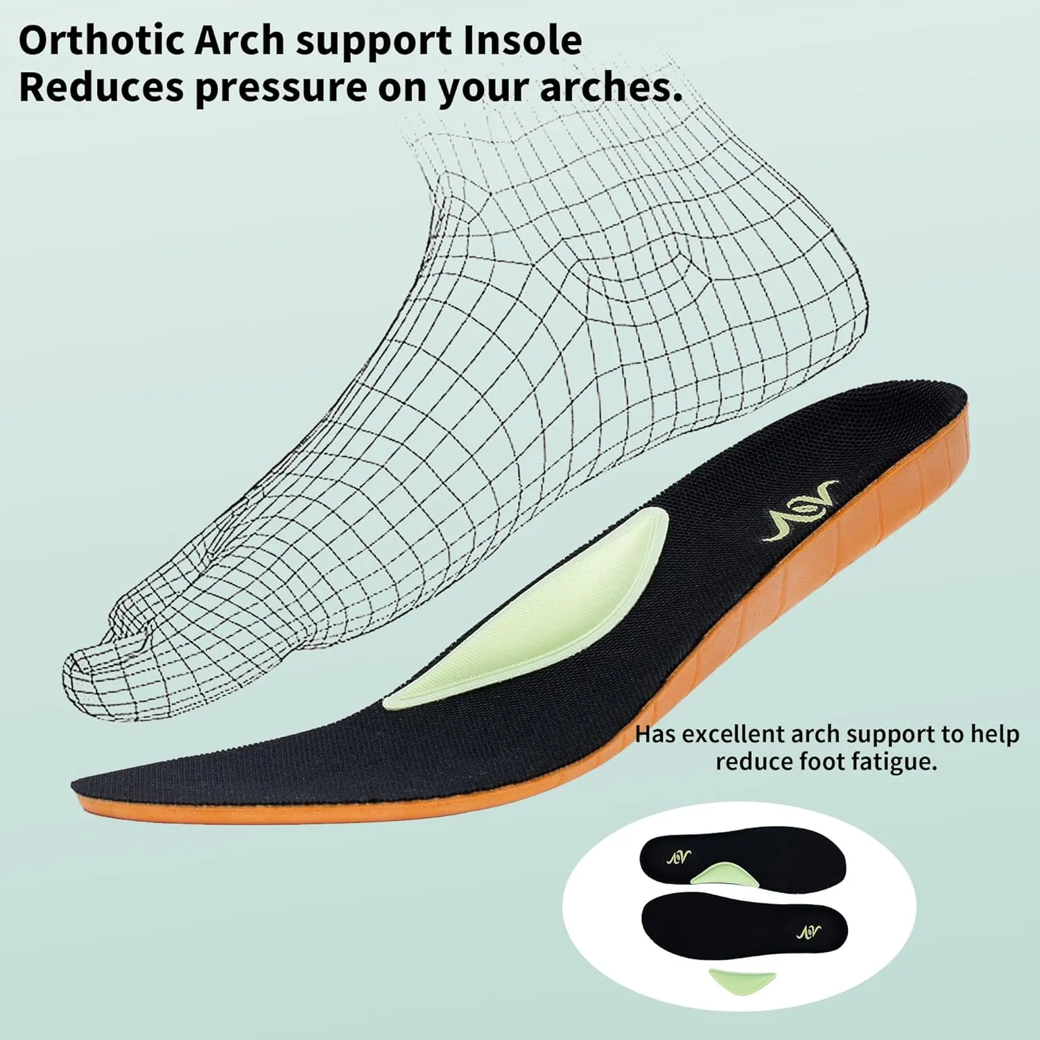 AOV Womens Walking Shoes with Arch Support Plantar Fasciitis Sneakers Gym Tennis for Foot and Heel Pain Relief
