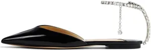 Arqa Women's Ballet Flat Crystal Ankle Strap Low Heels Dressy Comfortable Flats Shoes