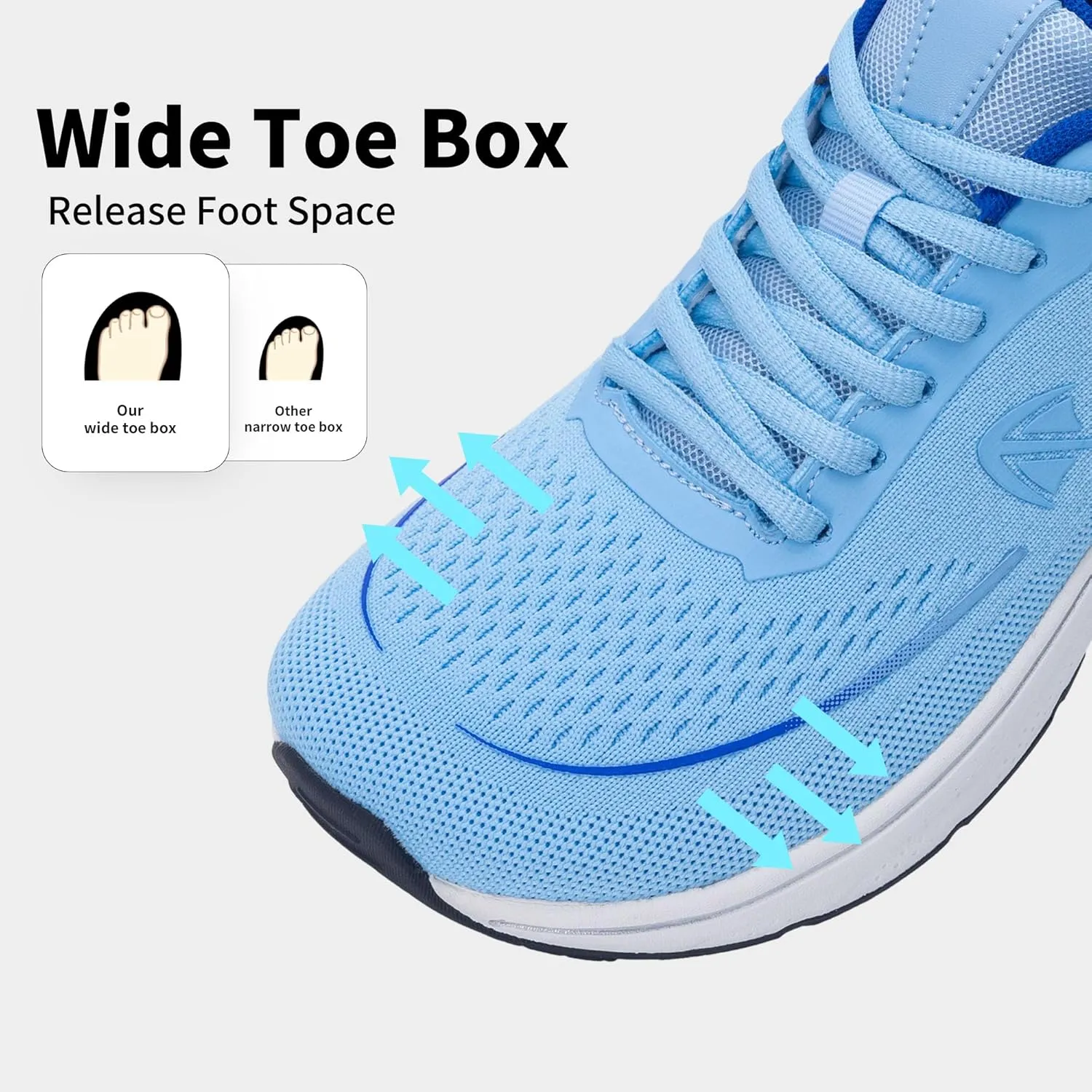 Autper Women's Running Shoes Wide Toe Box Sneakers Women Comfortable Arch Support Walking Tennis Athletic Shoes for Jogging Workout Gym Sports US6-11