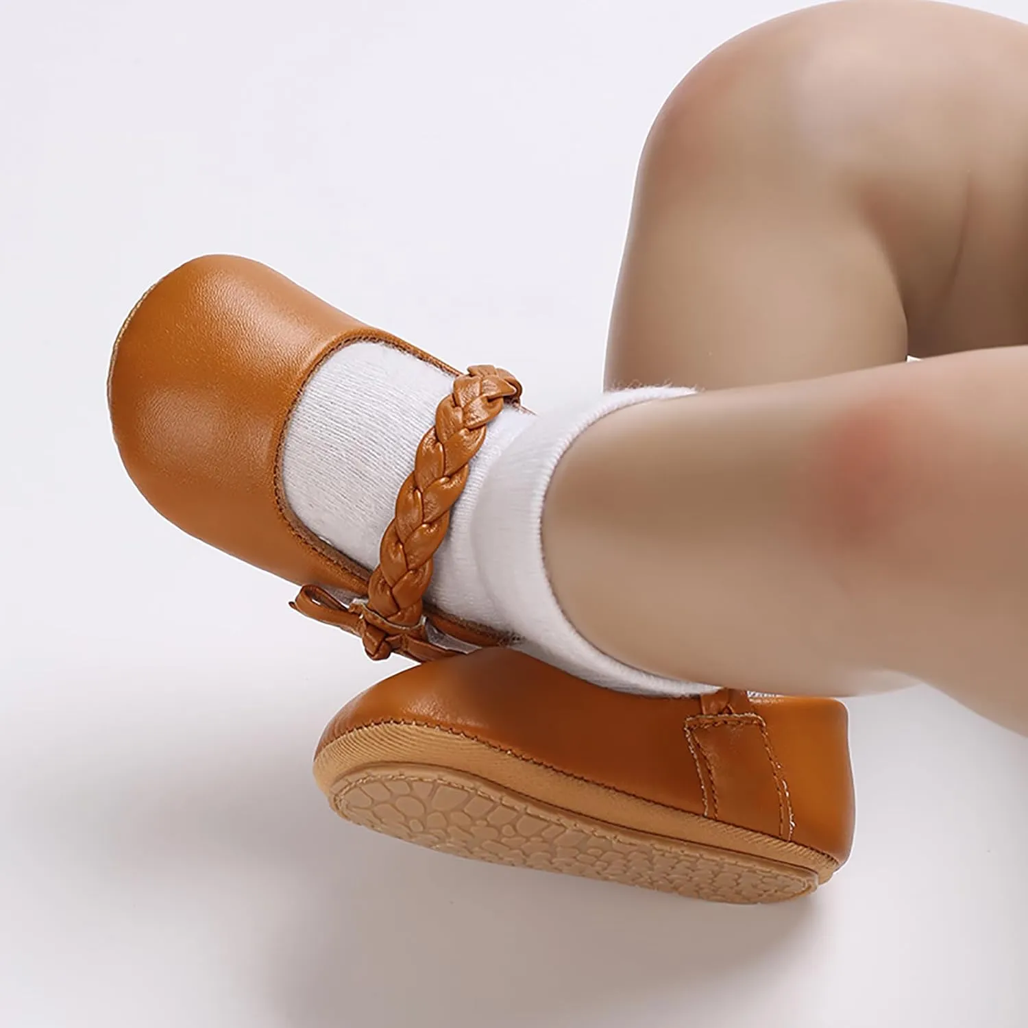 Baby Girls Mary Jane Flats Shoes Moccasins Rubber Non-Slip Soft Sole Toddler Princess Dress Shoes