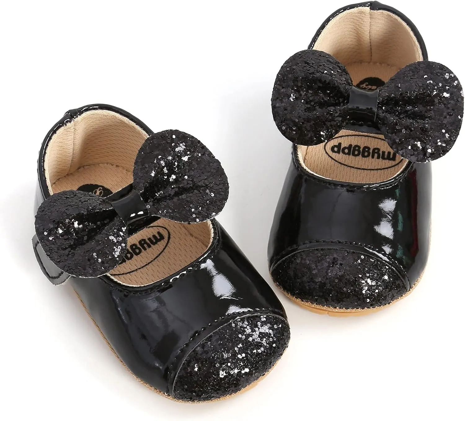 Baby Girls Mary Jane Flats Shoes Moccasins Rubber Non-Slip Soft Sole Toddler Princess Dress Shoes