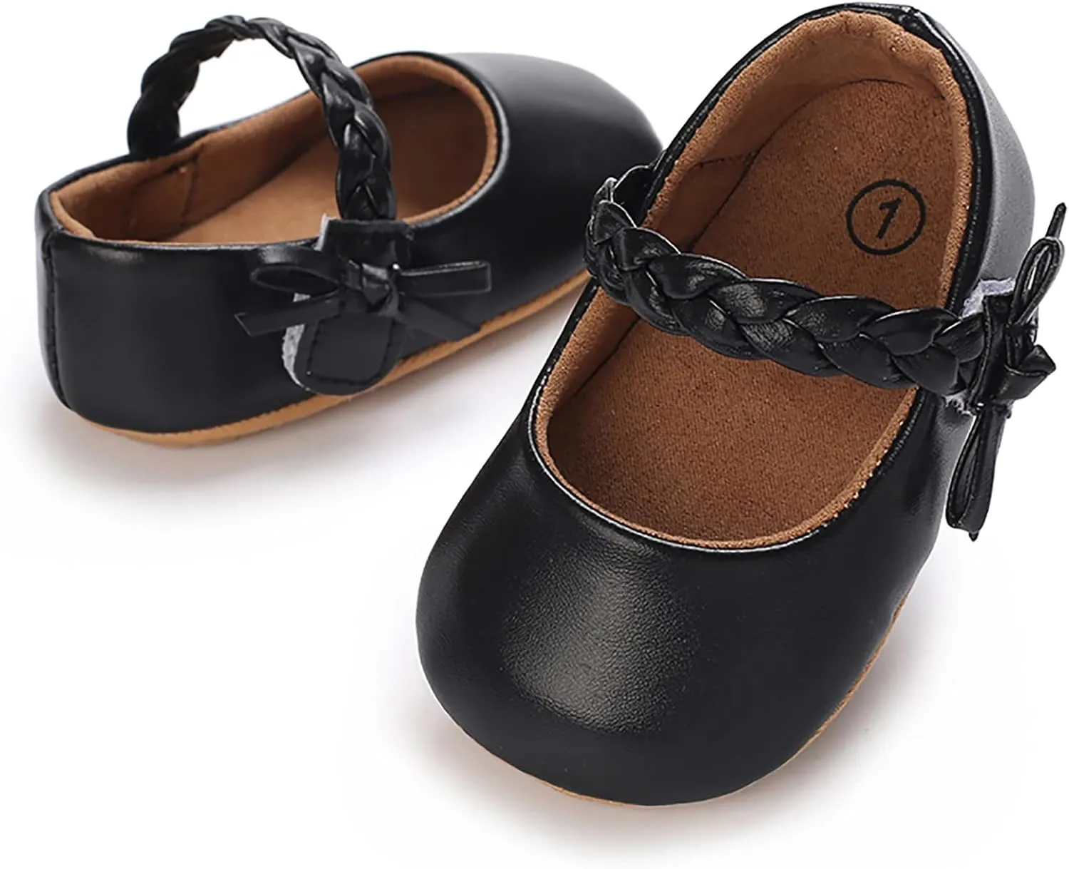 Baby Girls Mary Jane Flats Shoes Moccasins Rubber Non-Slip Soft Sole Toddler Princess Dress Shoes