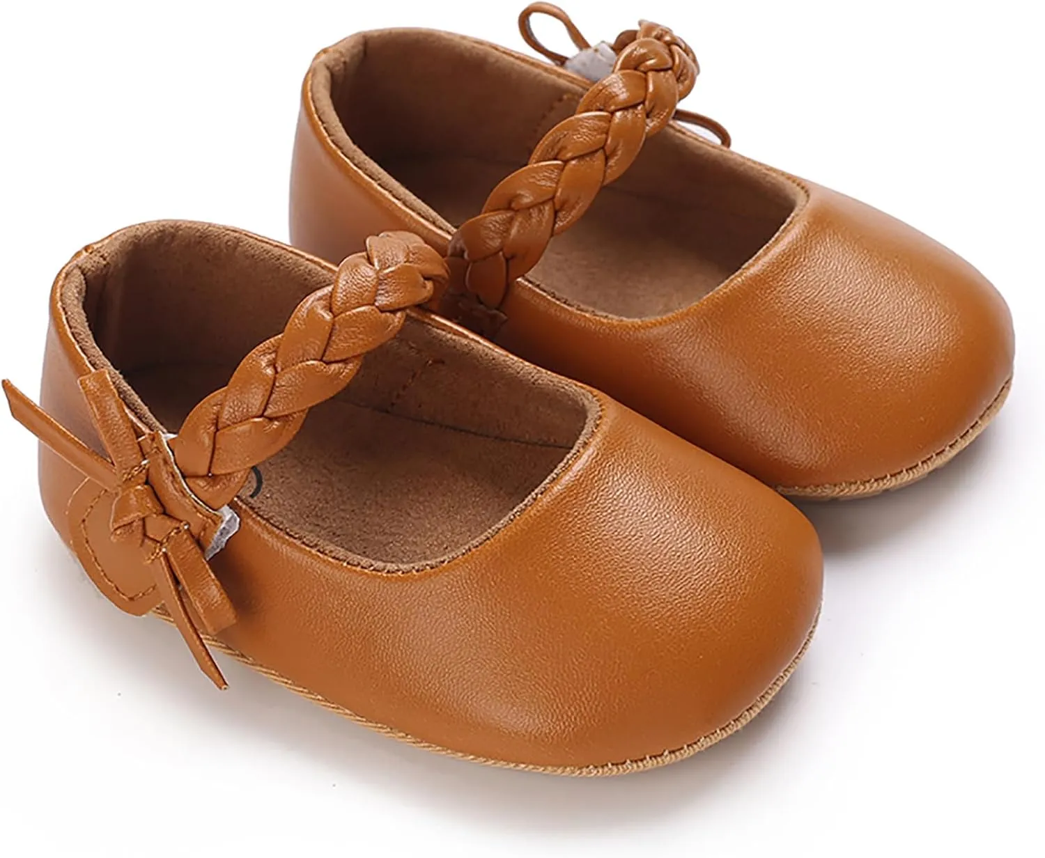 Baby Girls Mary Jane Flats Shoes Moccasins Rubber Non-Slip Soft Sole Toddler Princess Dress Shoes