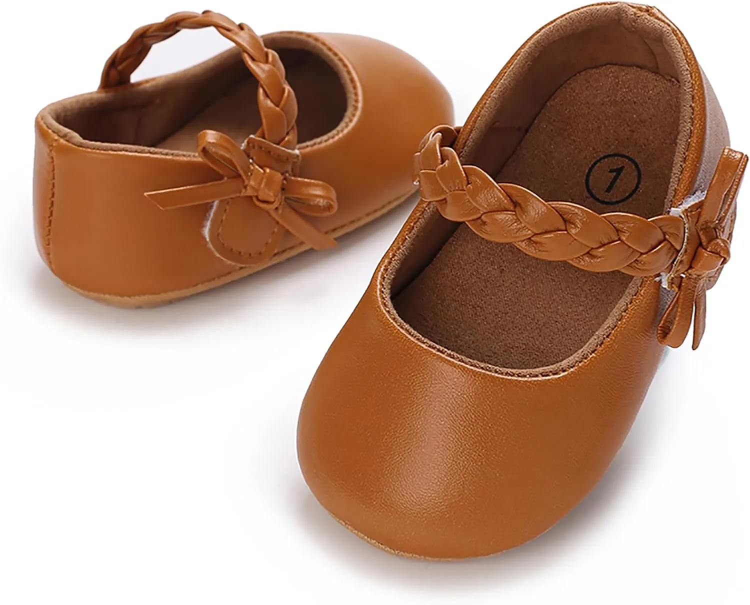 Baby Girls Mary Jane Flats Shoes Moccasins Rubber Non-Slip Soft Sole Toddler Princess Dress Shoes