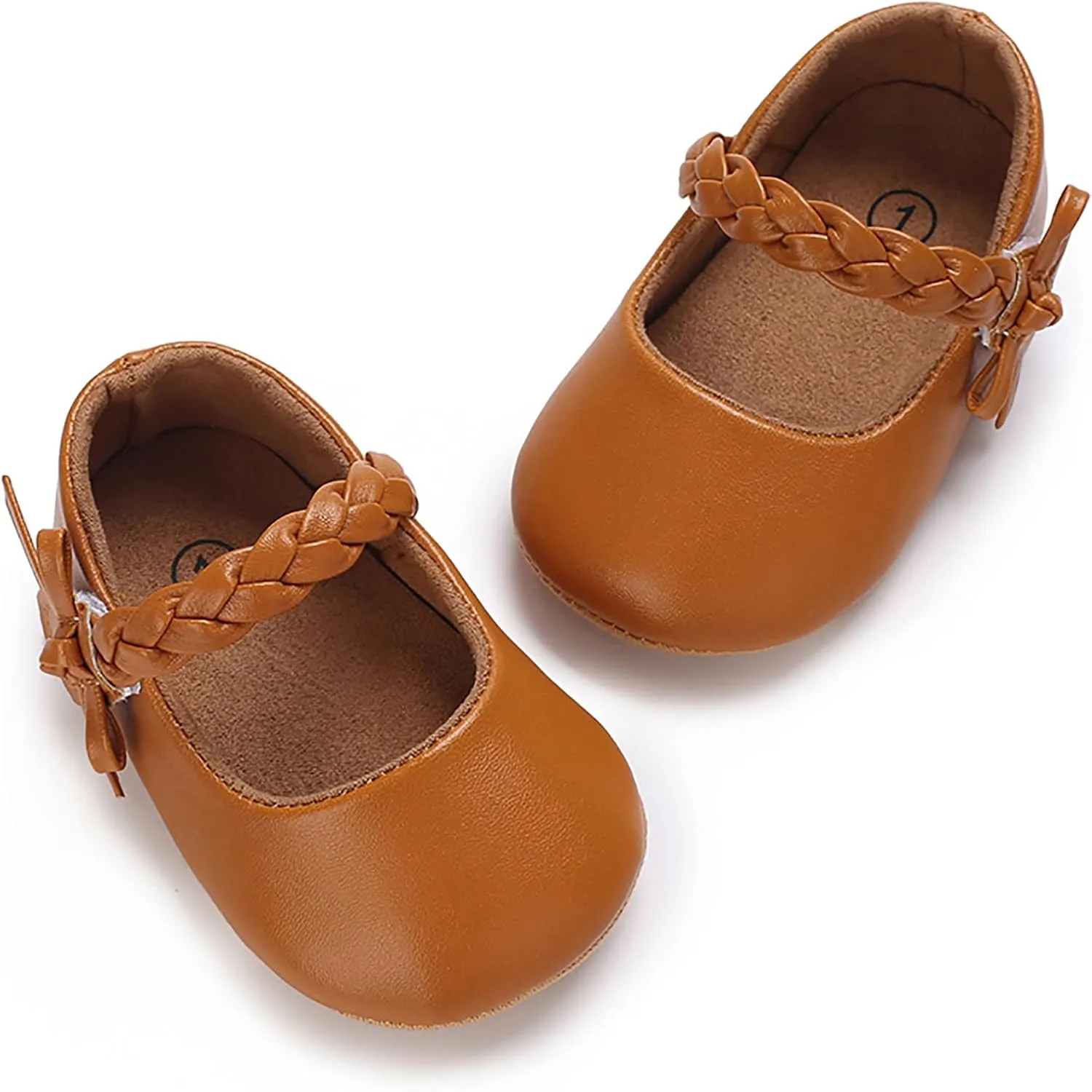 Baby Girls Mary Jane Flats Shoes Moccasins Rubber Non-Slip Soft Sole Toddler Princess Dress Shoes