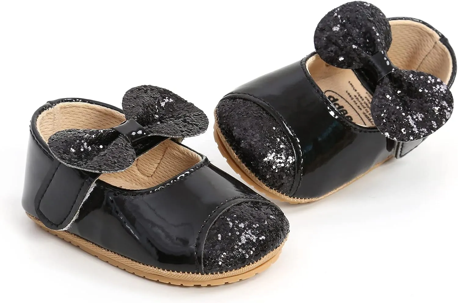 Baby Girls Mary Jane Flats Shoes Moccasins Rubber Non-Slip Soft Sole Toddler Princess Dress Shoes