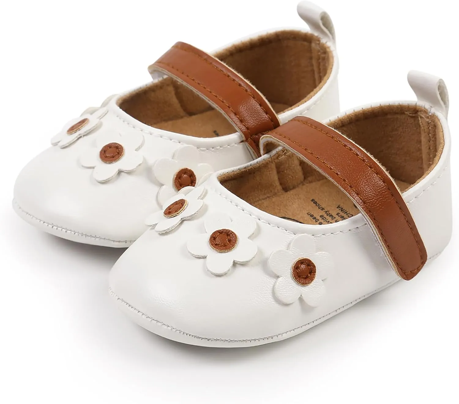 Baby Girls Mary Jane Flats Shoes Moccasins Rubber Non-Slip Soft Sole Toddler Princess Dress Shoes