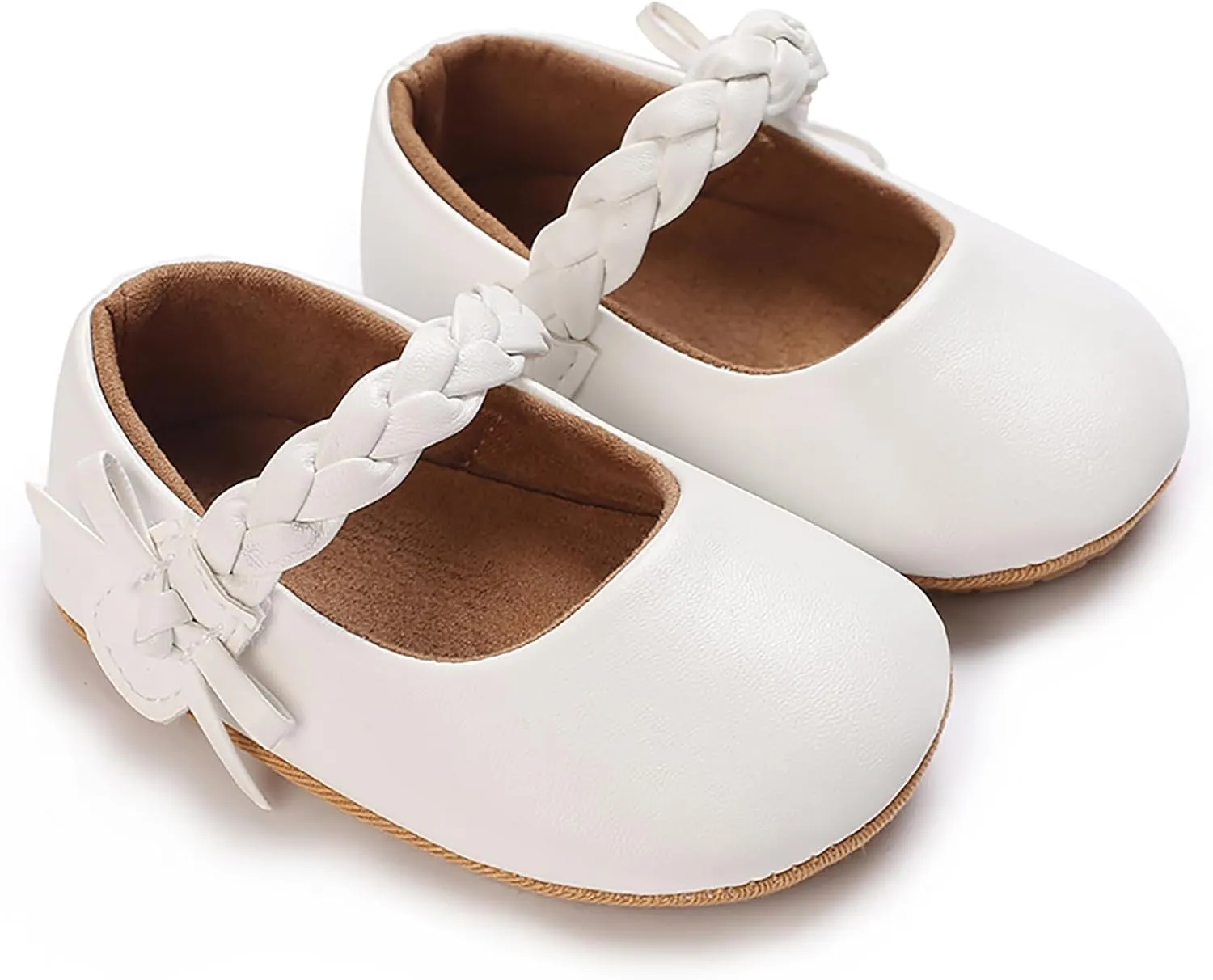 Baby Girls Mary Jane Flats Shoes Moccasins Rubber Non-Slip Soft Sole Toddler Princess Dress Shoes
