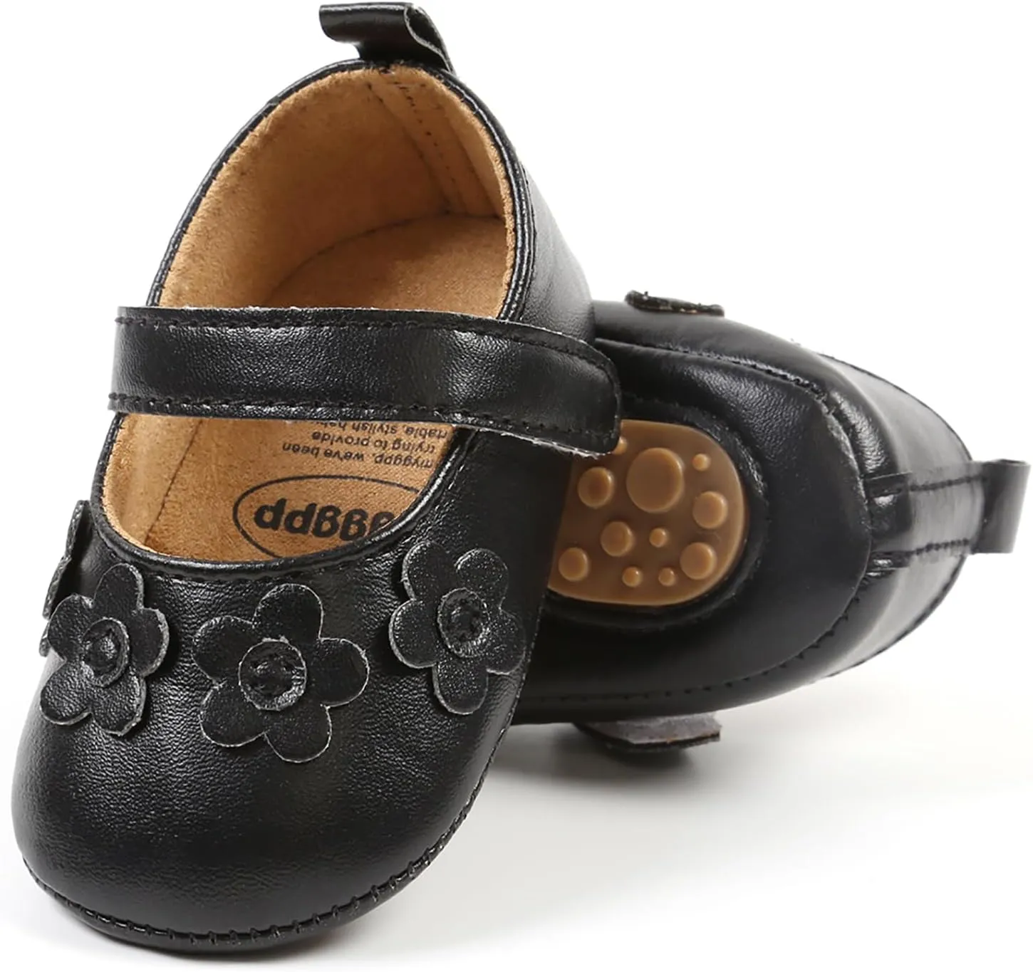 Baby Girls Mary Jane Flats Shoes Moccasins Rubber Non-Slip Soft Sole Toddler Princess Dress Shoes