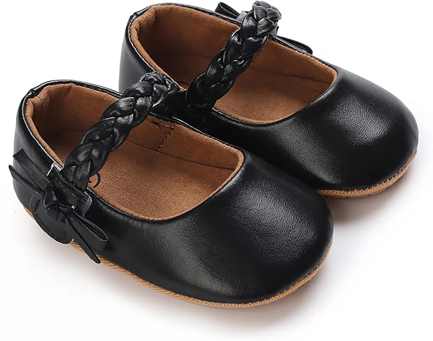 Baby Girls Mary Jane Flats Shoes Moccasins Rubber Non-Slip Soft Sole Toddler Princess Dress Shoes