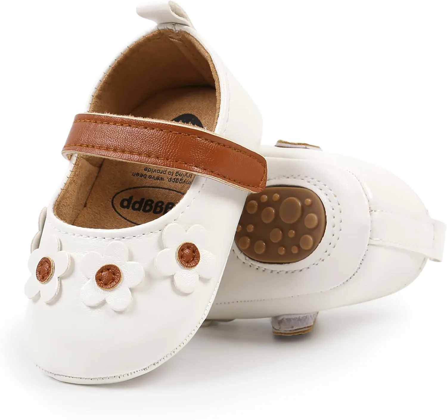 Baby Girls Mary Jane Flats Shoes Moccasins Rubber Non-Slip Soft Sole Toddler Princess Dress Shoes