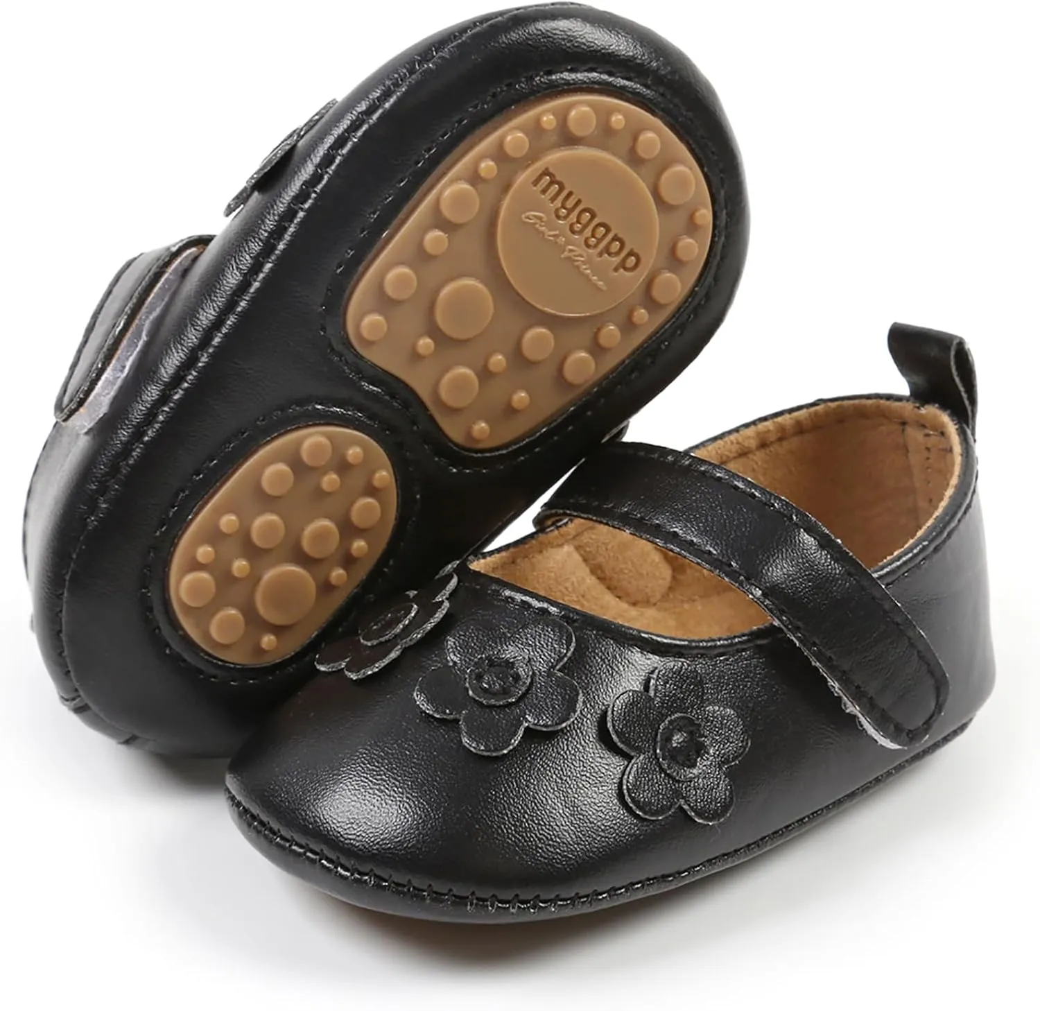 Baby Girls Mary Jane Flats Shoes Moccasins Rubber Non-Slip Soft Sole Toddler Princess Dress Shoes