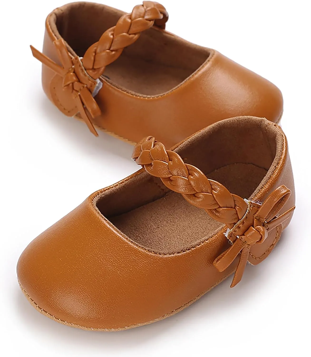 Baby Girls Mary Jane Flats Shoes Moccasins Rubber Non-Slip Soft Sole Toddler Princess Dress Shoes