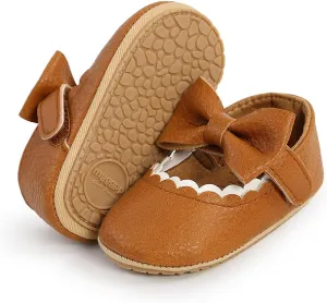 Baby Girls Mary Jane Flats Shoes Moccasins Rubber Non-Slip Soft Sole Toddler Princess Dress Shoes