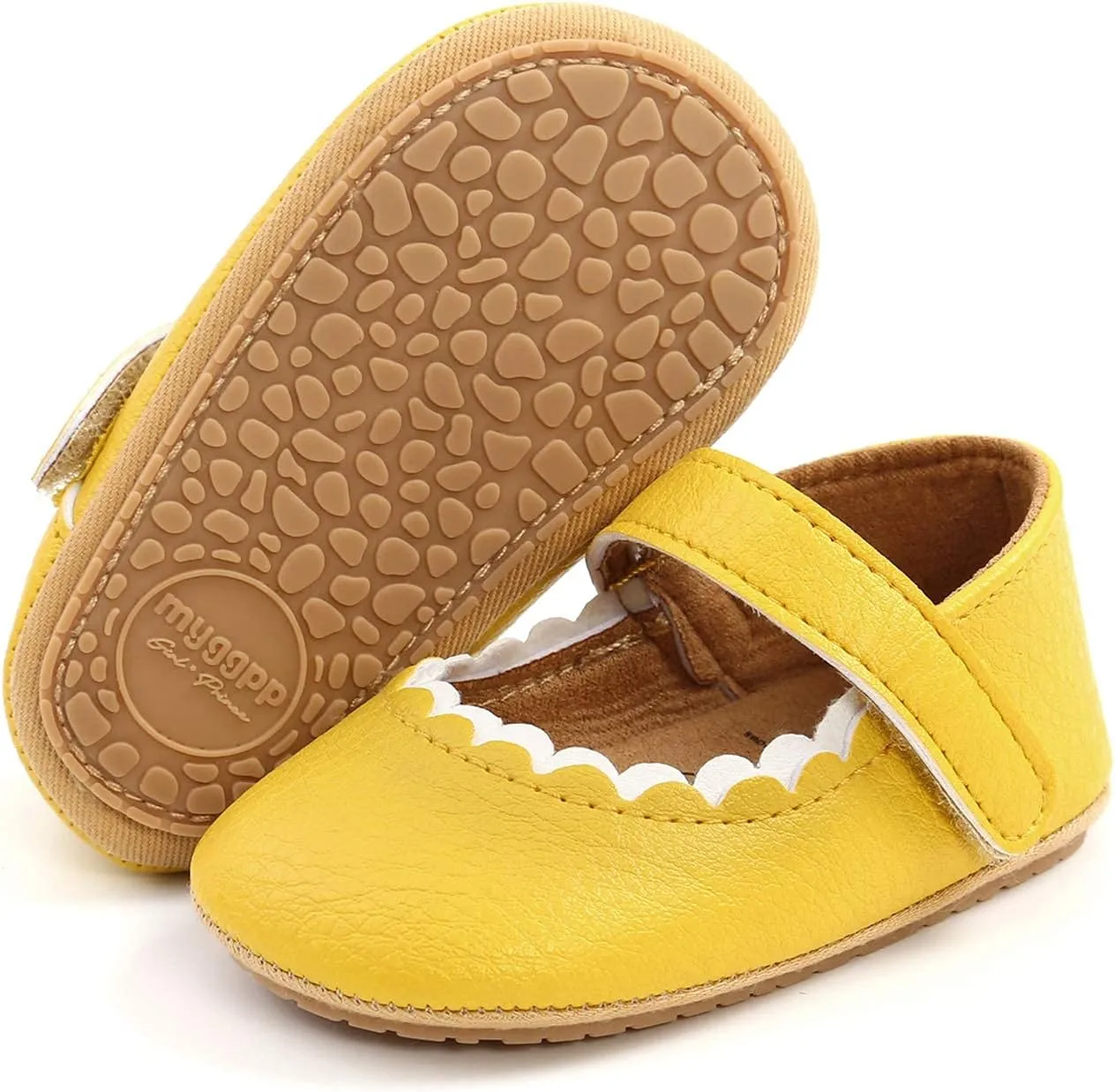 Baby Girls Mary Jane Flats Shoes Moccasins Rubber Non-Slip Soft Sole Toddler Princess Dress Shoes