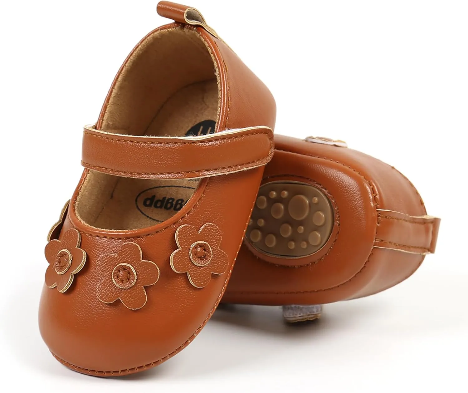 Baby Girls Mary Jane Flats Shoes Moccasins Rubber Non-Slip Soft Sole Toddler Princess Dress Shoes