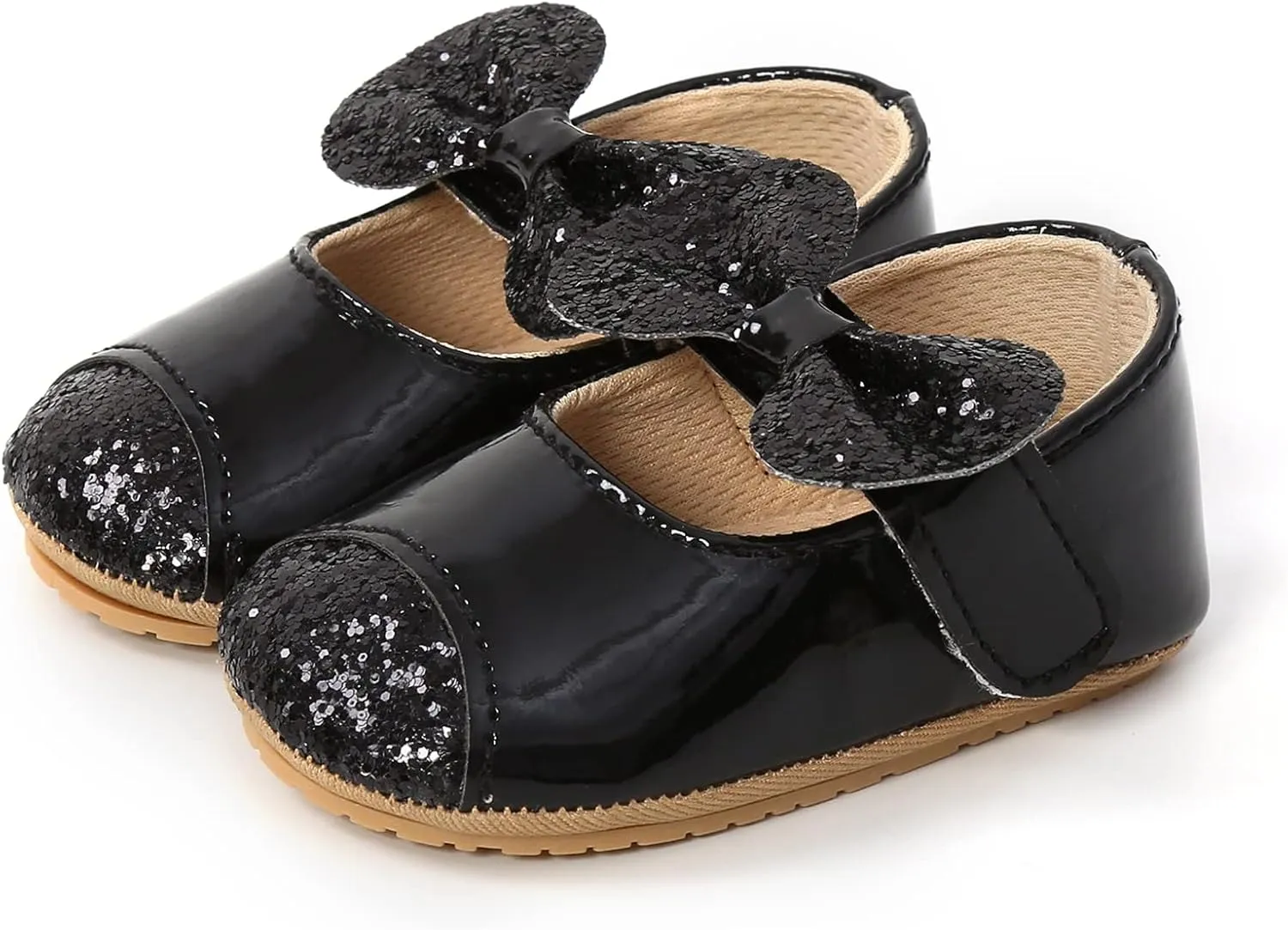 Baby Girls Mary Jane Flats Shoes Moccasins Rubber Non-Slip Soft Sole Toddler Princess Dress Shoes