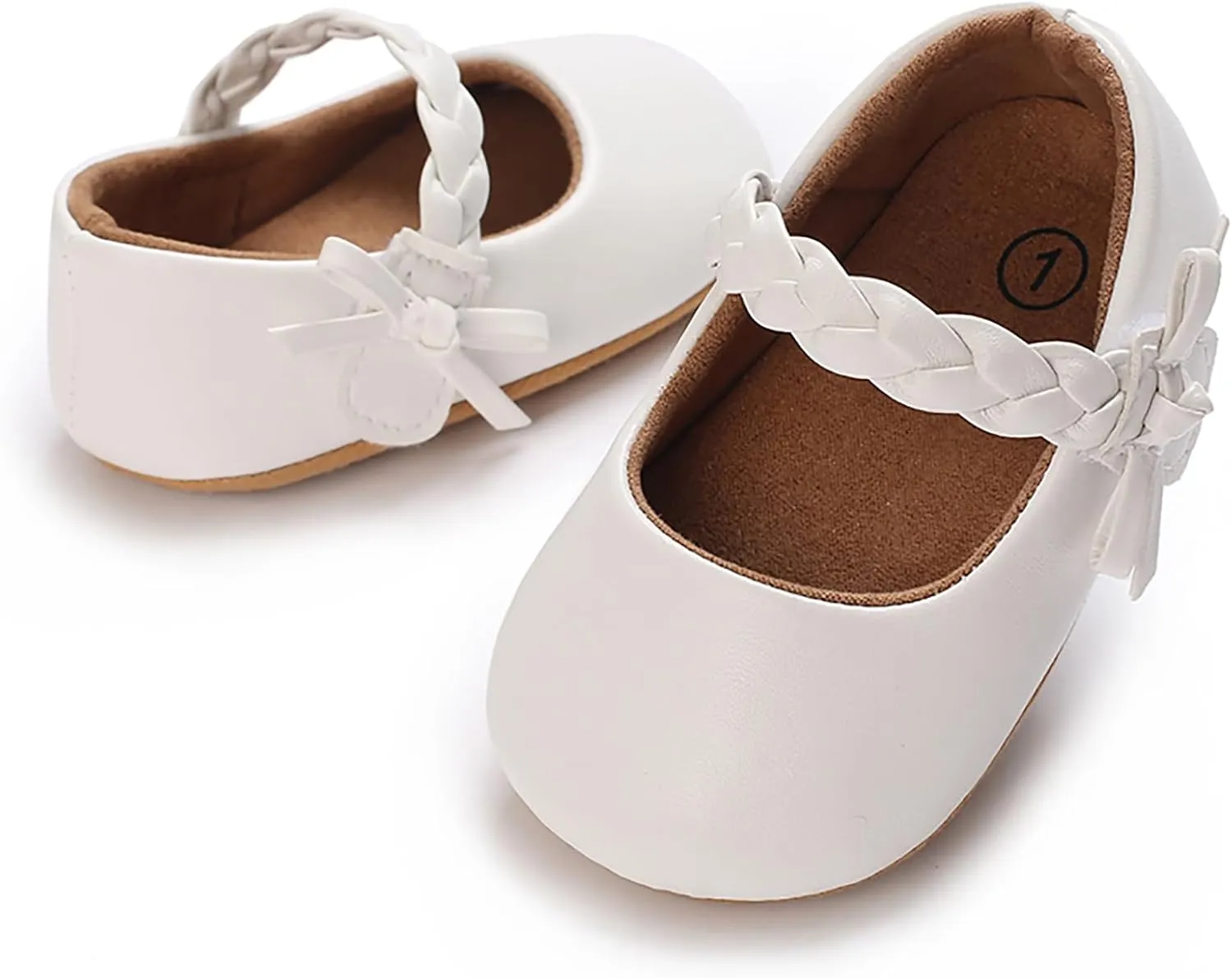 Baby Girls Mary Jane Flats Shoes Moccasins Rubber Non-Slip Soft Sole Toddler Princess Dress Shoes