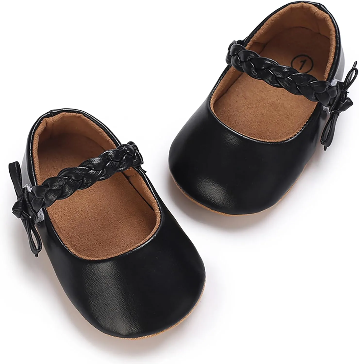 Baby Girls Mary Jane Flats Shoes Moccasins Rubber Non-Slip Soft Sole Toddler Princess Dress Shoes