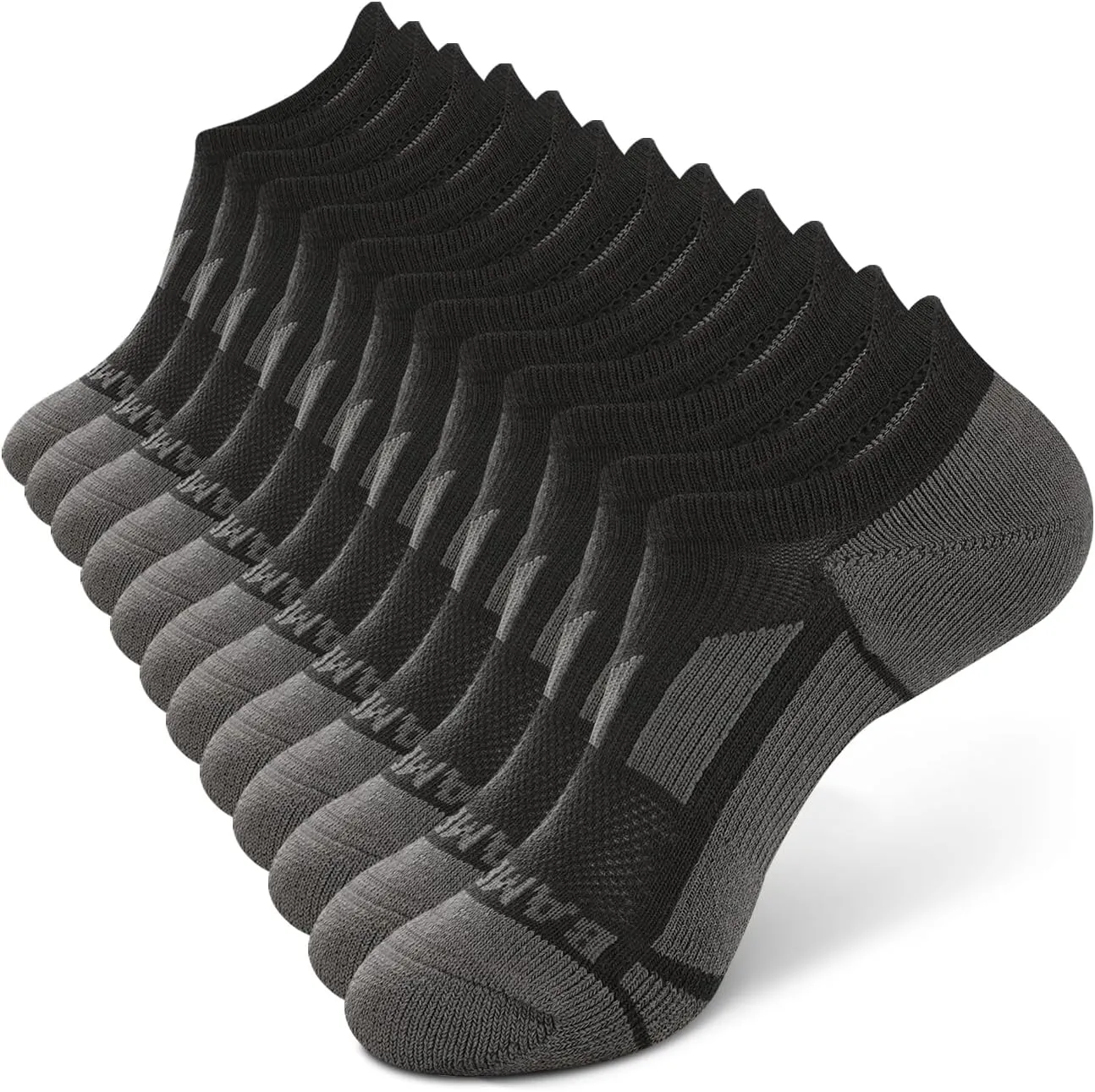 BAMBOO COOL Men's No-Show Socks Low Cut Breathable Moisture-Wicking Socks Non Slip Running Workout casual, 6 Packs