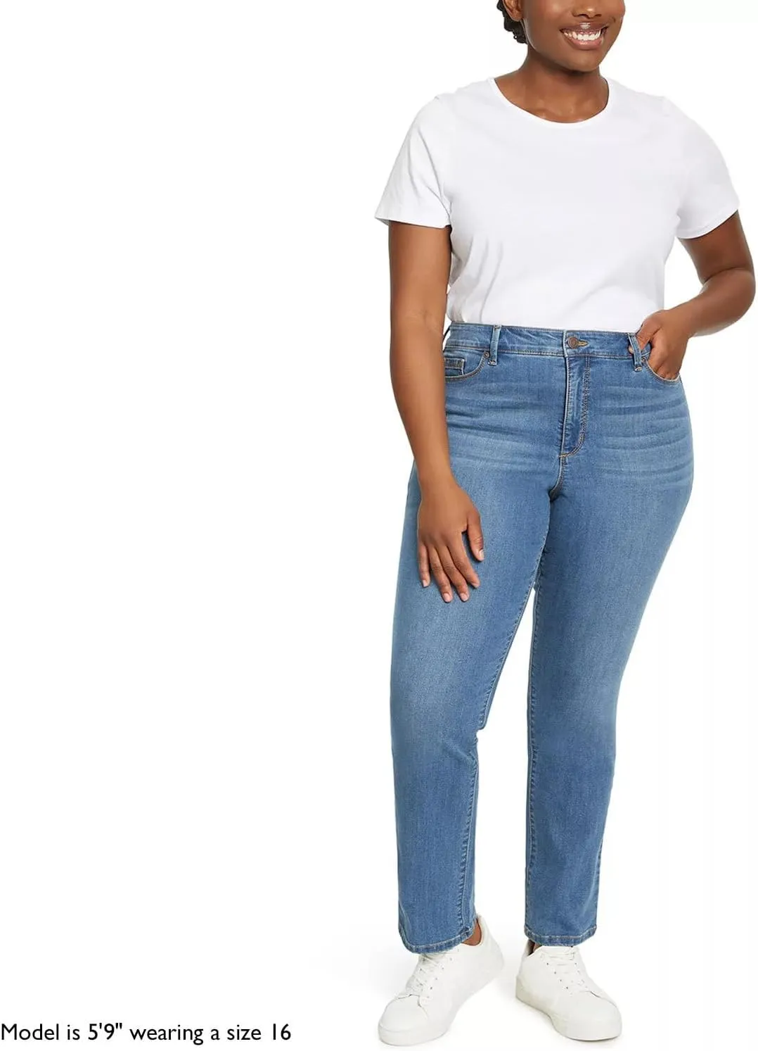 Bandolino Women's Amy Tummy Control Straight Leg Denim Jean