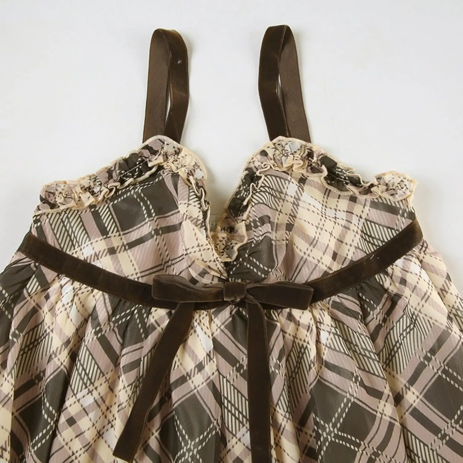 Bow Dress Plaid Dresses for Women Slip Dress Mini Dress Sexy Dress V Neck Dress Bodycon Party Dress Sleeveless Dress