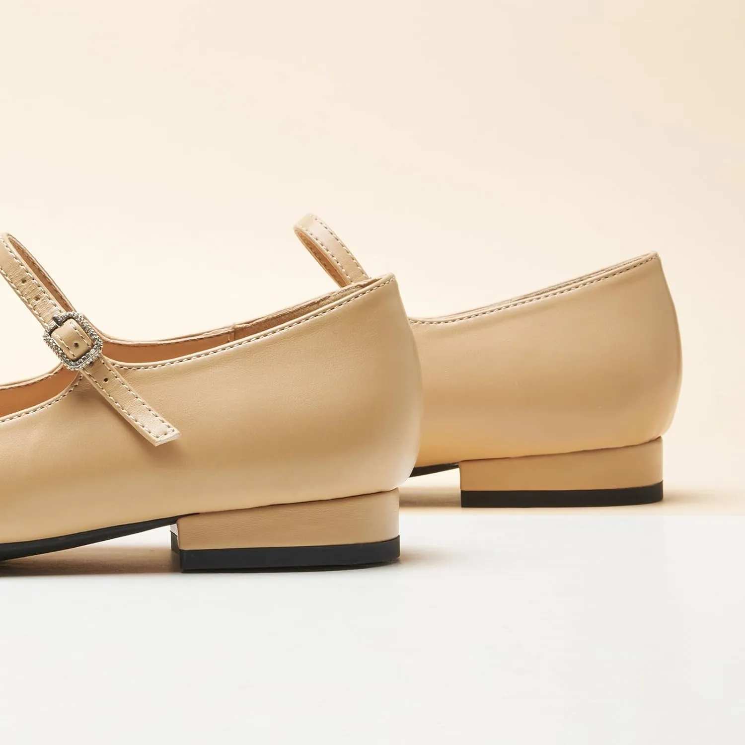 C. Paravano Women's Mary Jane Flats | Round Toe Leather Ballet Flats with Adjustable Strap, Dressy and Casual Shoes for Office,Travel,Bridal, Church,Business Meetings & Daily Wear