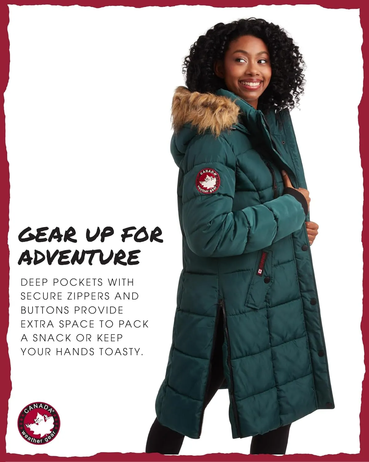 CANADA WEATHER GEAR Women's Winter Jacket - Heavyweight Long Length Bubble Puffer Parka (S-3X)
