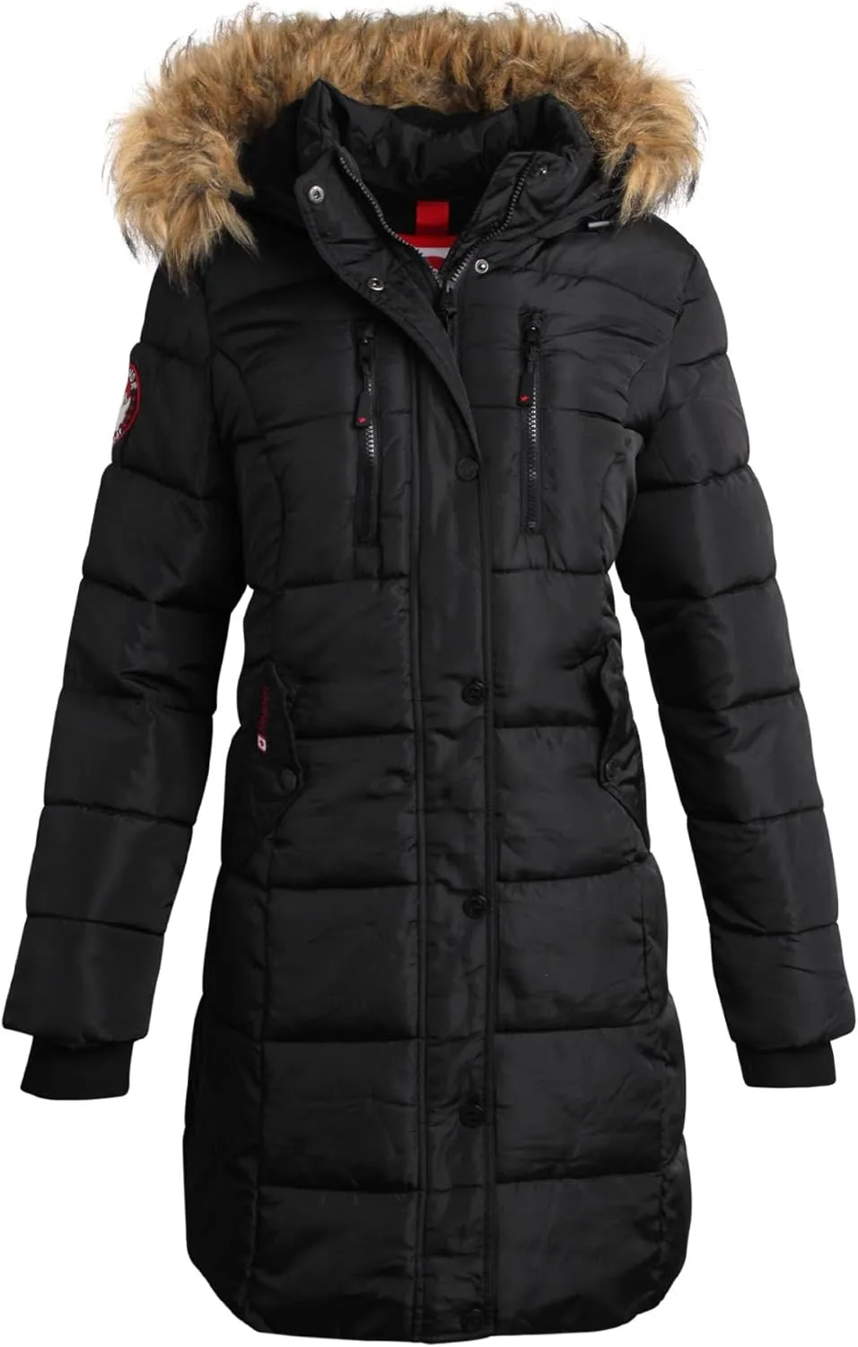 CANADA WEATHER GEAR Women's Winter Jacket - Heavyweight Long Length Bubble Puffer Parka (S-3X)