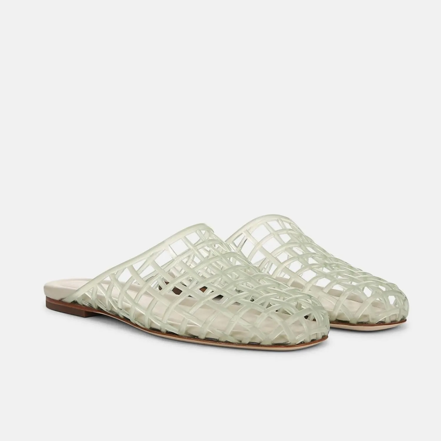 Caradise Jelly Shoes for Women Slip On Clear Mesh Flat Slides Closed Toe Jelly Sandals Mules Comfort Summer Slippers