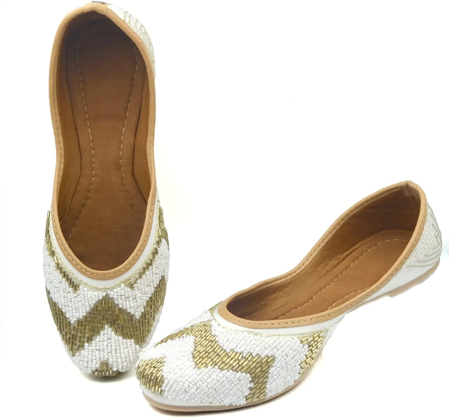 Chandrakala Bridal Mojaris for Women Flats Punjabi Jutti Pink (WF150-P)