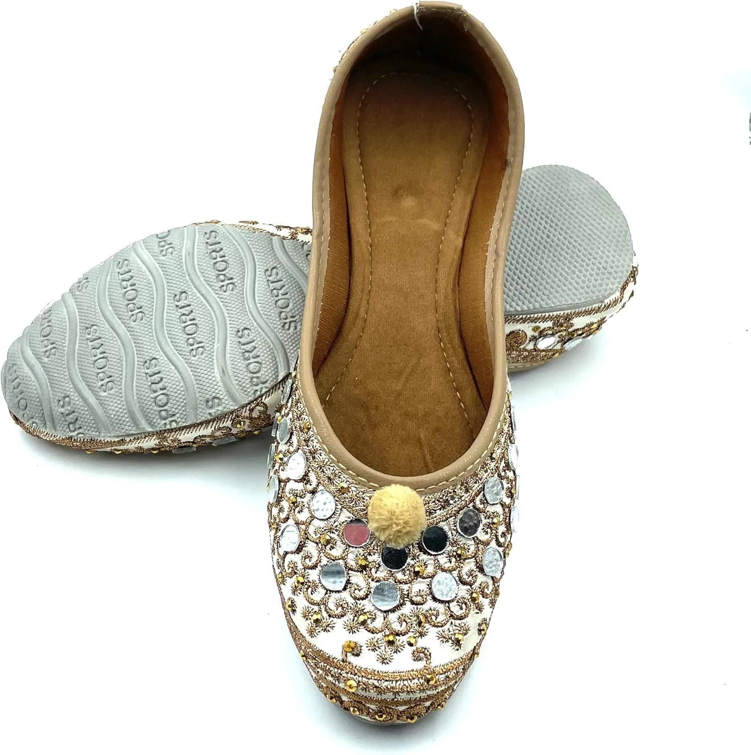 Chandrakala Bridal Mojaris for Women Flats Punjabi Jutti (WF131-P)