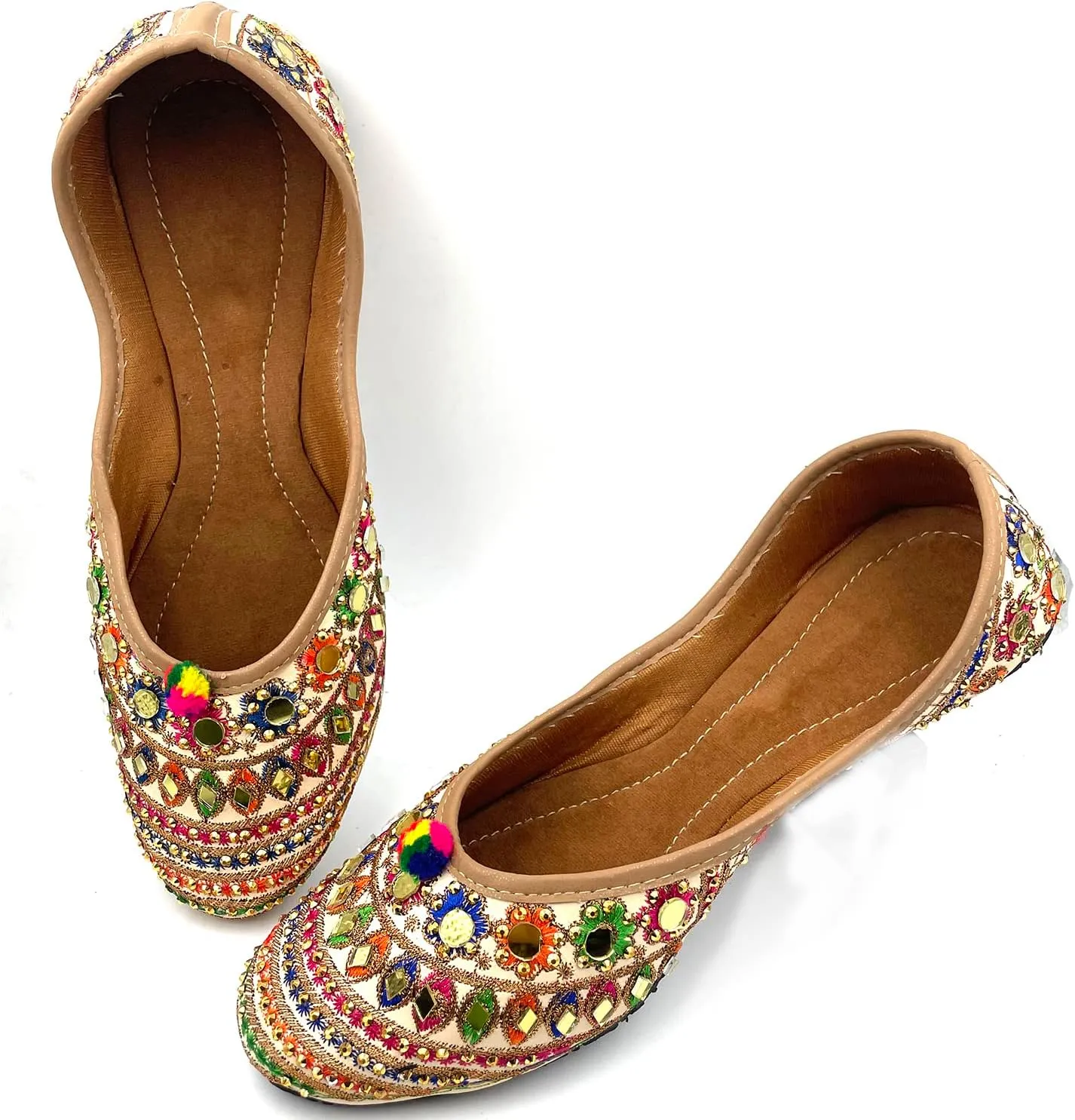 Chandrakala Bridal Mojaris for Women Flats Punjabi Jutti (WF131-P)