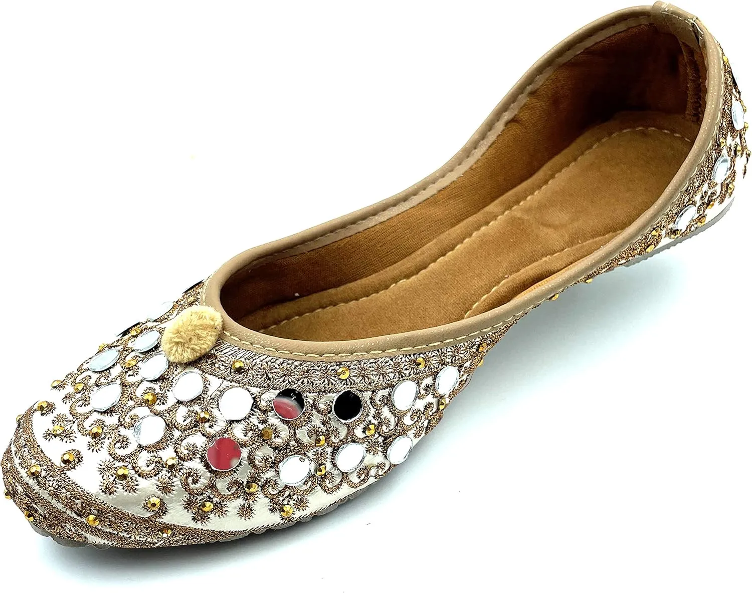 Chandrakala Bridal Mojaris for Women Flats Punjabi Jutti (WF131-P)