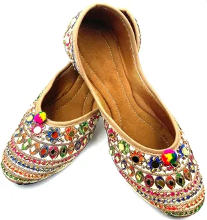 Chandrakala Bridal Mojaris for Women Flats Punjabi Jutti (WF131-P)