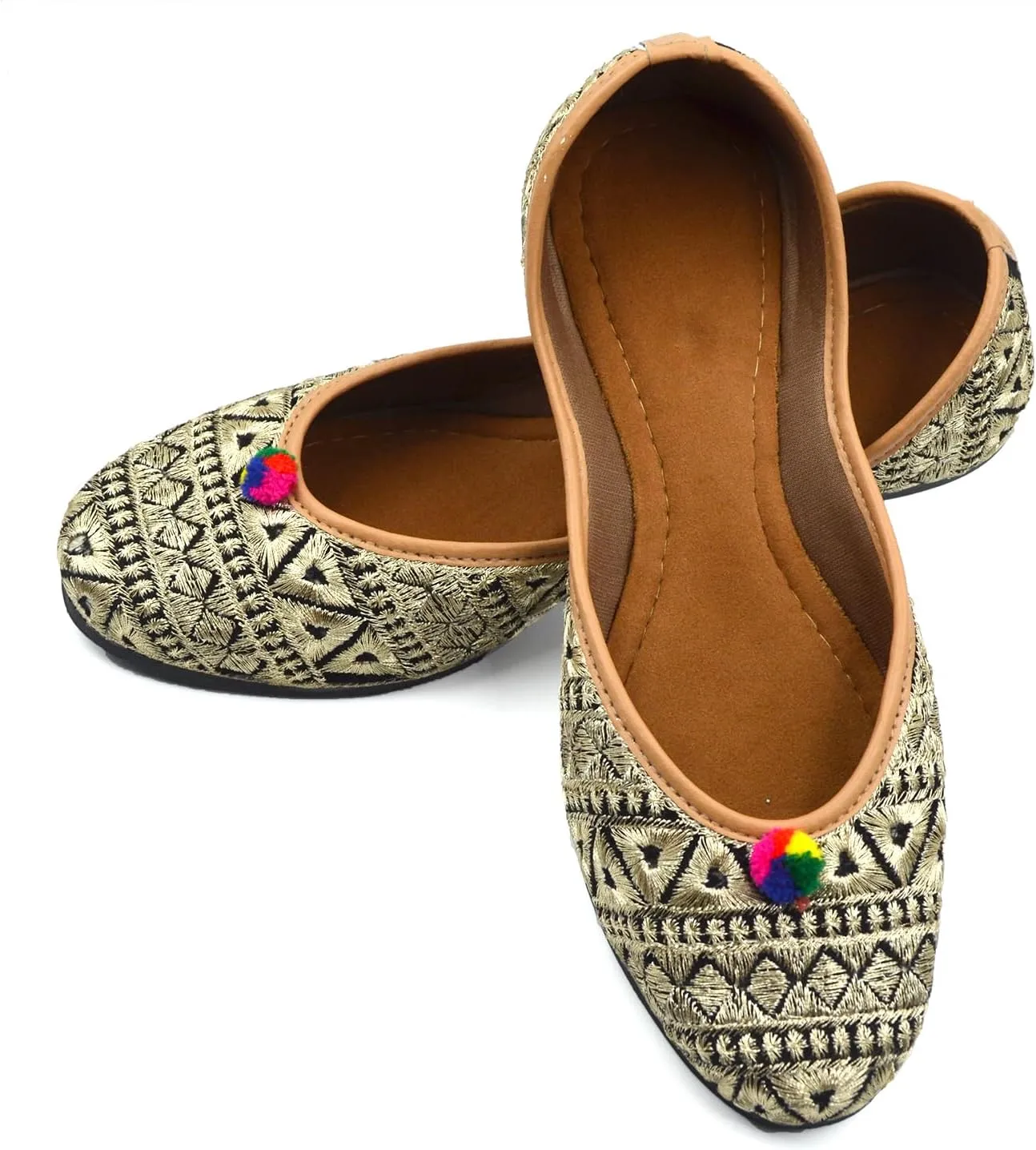 Chandrakala Bridal Mojaris for Women Flats Punjabi Jutti (WF131-P)