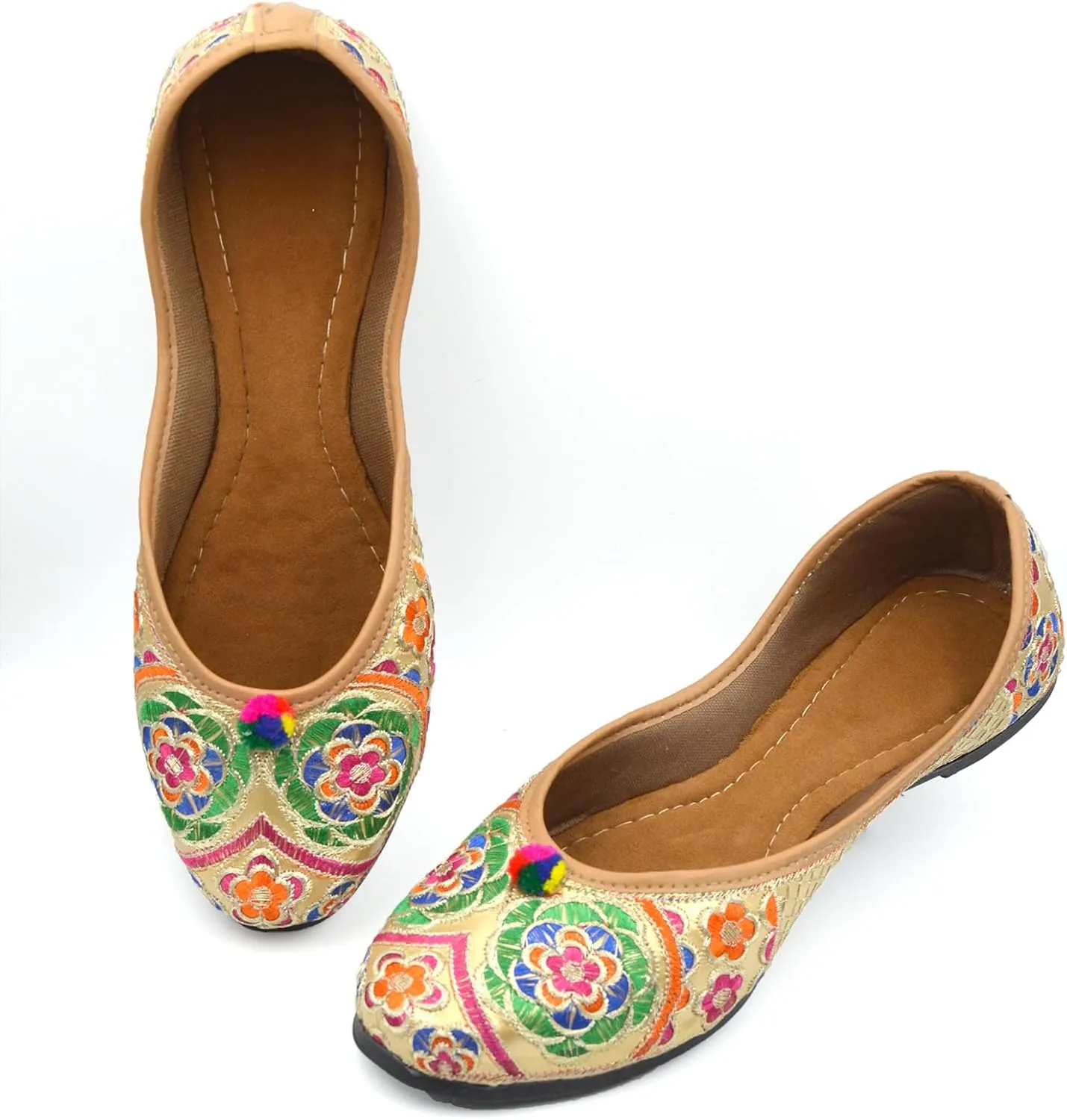 Chandrakala Bridal Mojaris for Women Flats Punjabi Jutti (WF131-P)