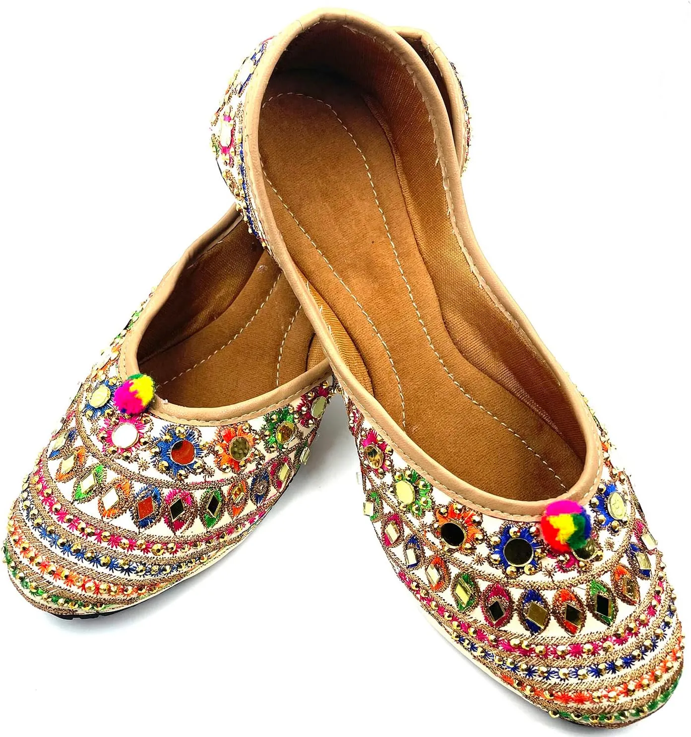 Chandrakala Bridal Mojaris for Women Flats Punjabi Jutti (WF131-P)