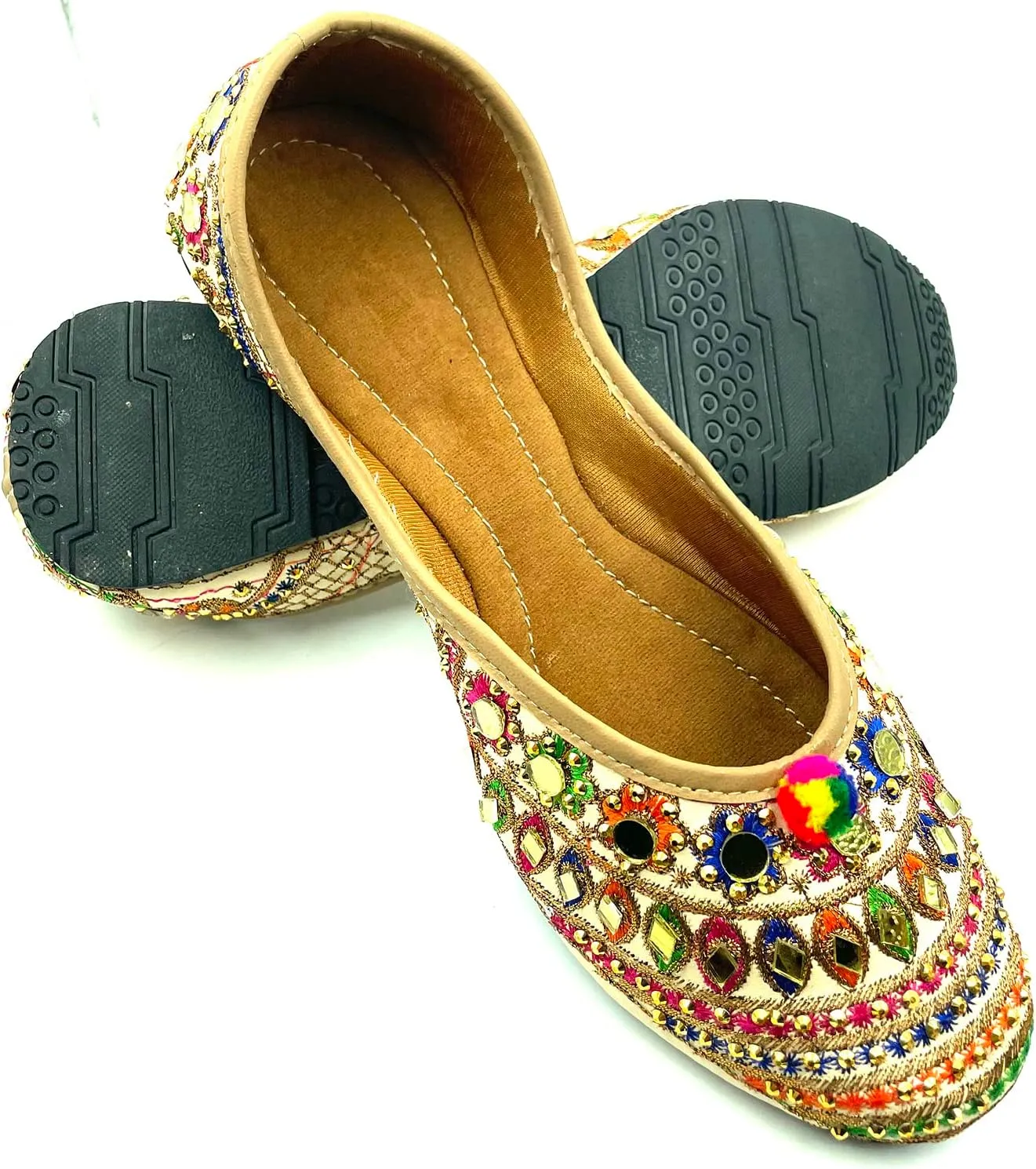 Chandrakala Bridal Mojaris for Women Flats Punjabi Jutti (WF131-P)
