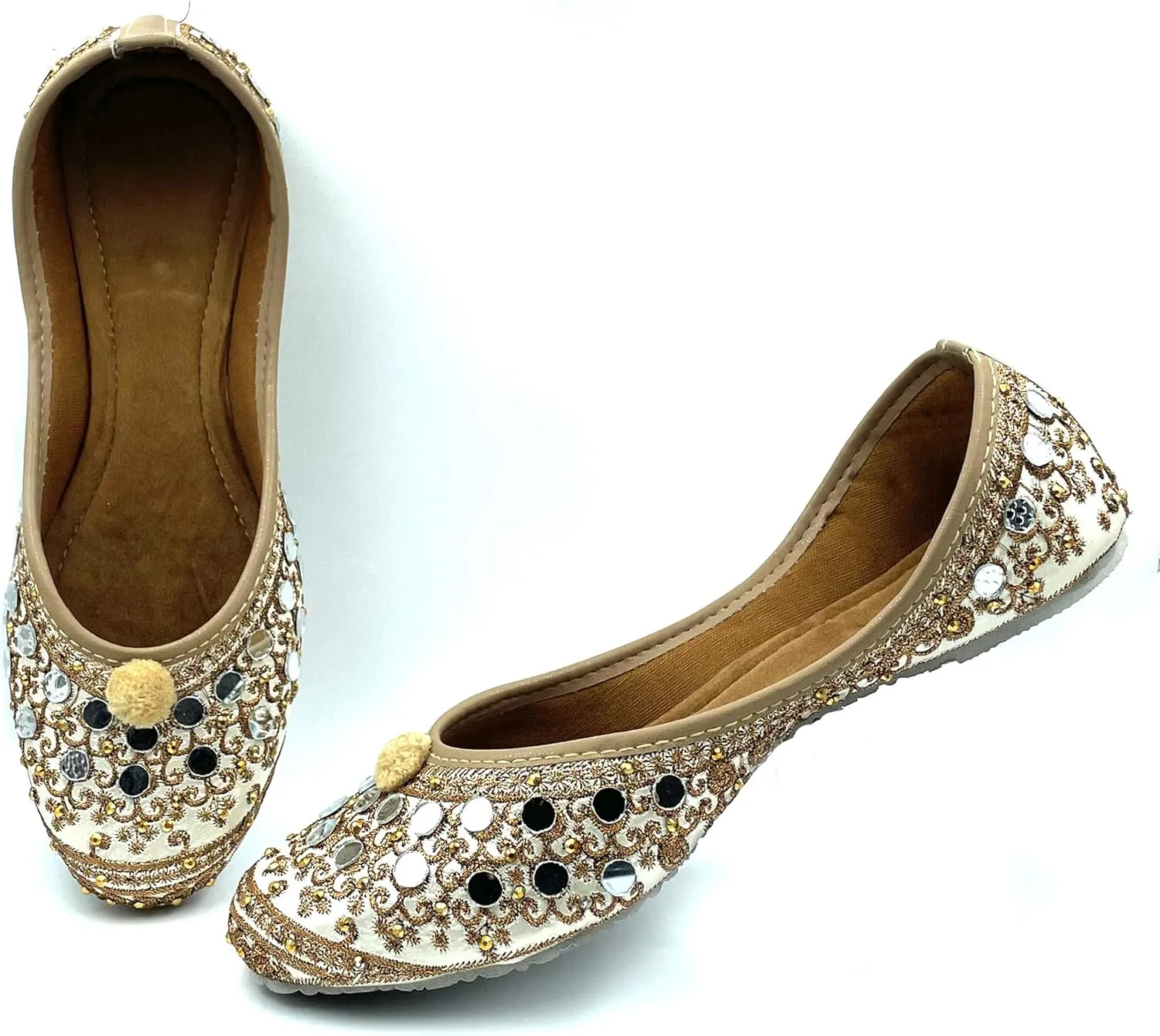 Chandrakala Bridal Mojaris for Women Flats Punjabi Jutti (WF131-P)