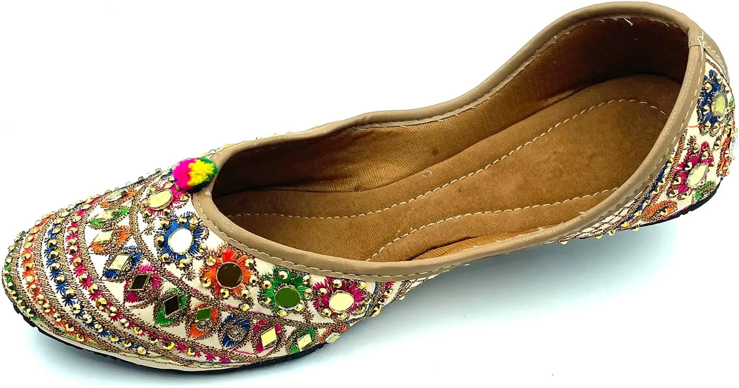 Chandrakala Bridal Mojaris for Women Flats Punjabi Jutti (WF131-P)